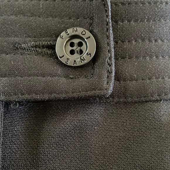 Fendi High Waist Trousers Pants Slight Flare Leg Black - Picture 6 of 11